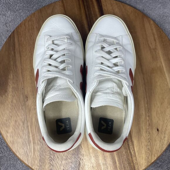 Veja White and Red Athletic Shoes - Picture 7 of 9